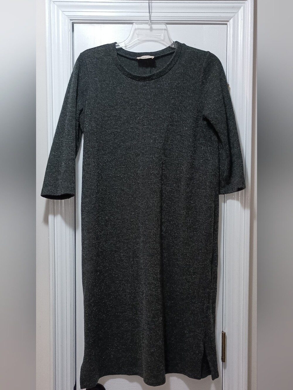 Everly Gray Green Knit Midi Dress Size Small